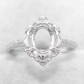 Semi Mount 6*8mm Sterling Silver Ring Empty Frame Blank Support Claw Setting S925 Base Holder Without Center Stone for DIY Inlay