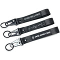 Customized Polyester Thick Black Short Carabiner Keychain Lanyard with Hook 25mm Woven Strap and Logo