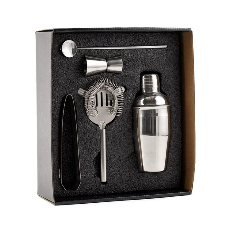 Professional Bar Set Stainless Steel Pieces Cocktail Mixer 5 Pcs Bartender Tools Wine Mixer Milk Tea Cocktail Shaker Set