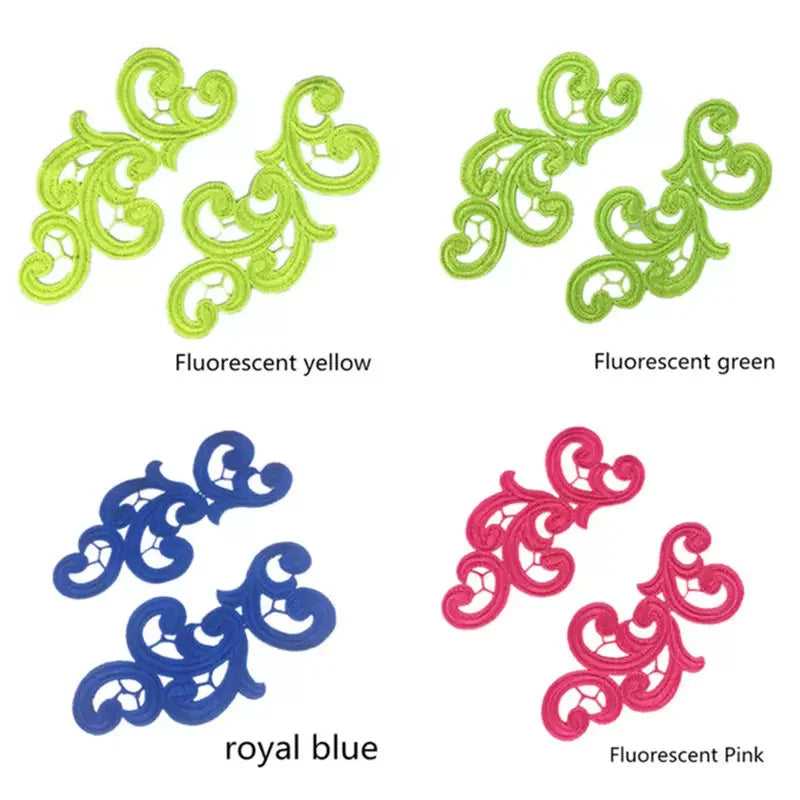 A New Arrival Eco-Friendly Colorful Appliques Wholesale Fashion Lace Flower Embroidery Patches 100% Polyester DA89
