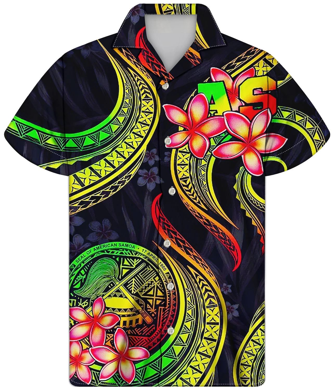 Factory Supply Plus Size Men Designers Shirts Samoan Polynesian Tribal Flowers Printed Short Sleeve Customized Summer Shirt