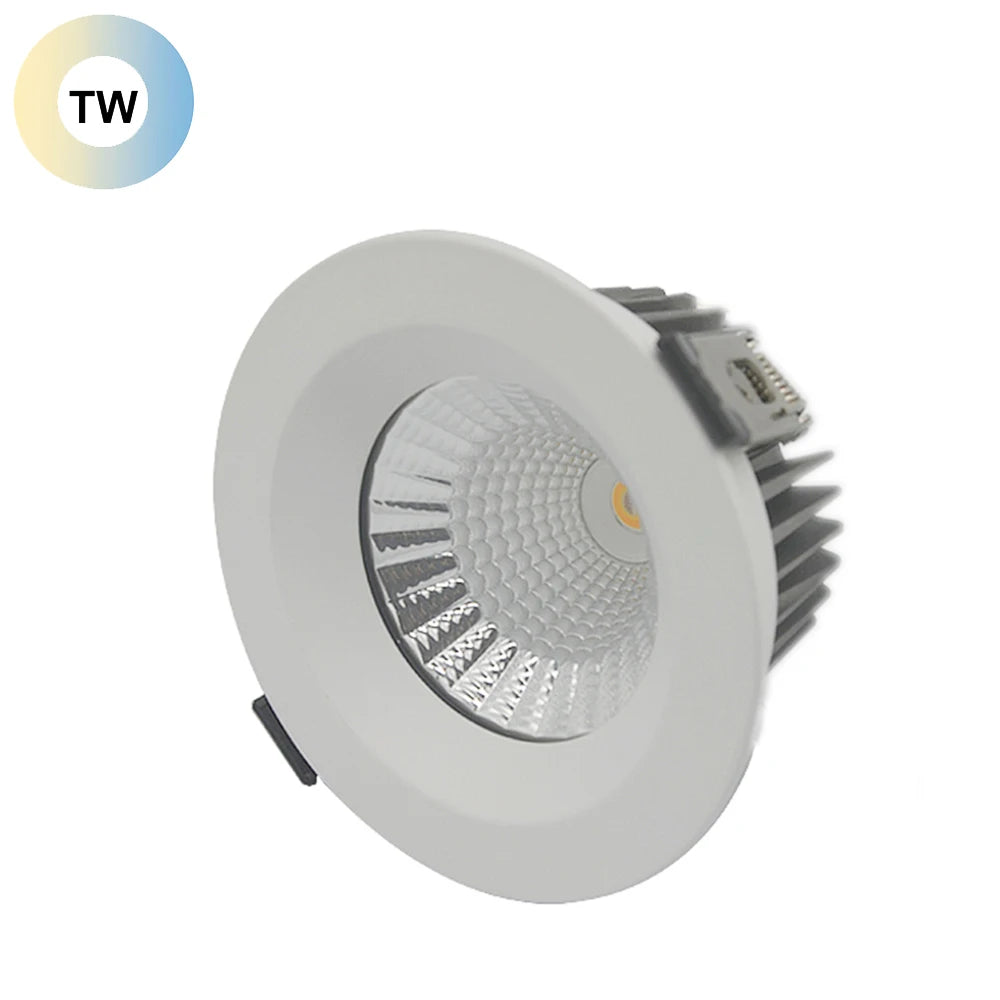 IP65 DC 24V Tri-color CCT LED Ceiling Downlights 2000-6000K Tunable White KNX Dali Loxone Smart Recessed Downlight