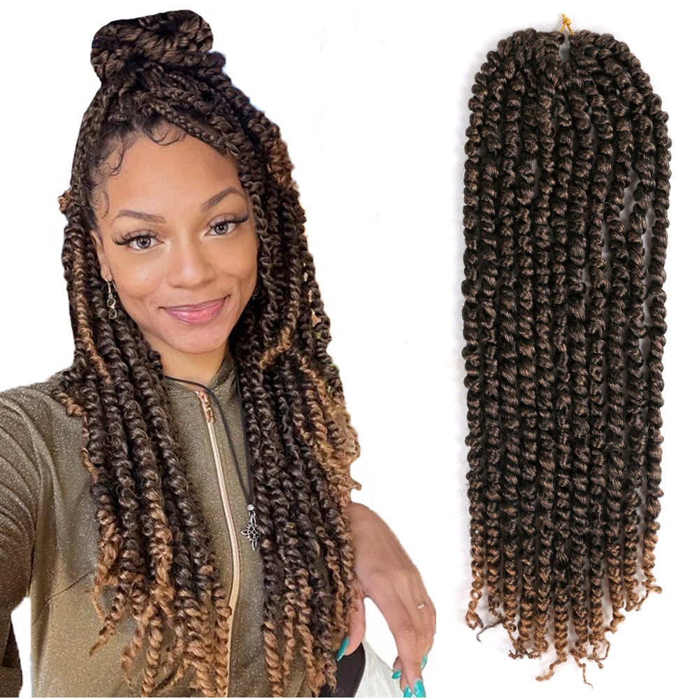 Passion Twist Hair Water Wave Crochet Hair Passion Braiding Hair Extensions Pre Twisted Passion Twists 18 Inch