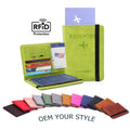 Customizable Bifold Passport Holder PU Leather Business Style Elastic Band RFID Blocking Personalized Card Holder Custom Logo