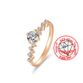 Fine Jewelry Fashion 0.5CT Diamond S925 Sterling Silver Wedding Engagement Women's Wedding Rings Rose Cold VVS Moissanite Rings