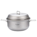 Titanium Steamer Soup Pot Multi Function Outdoor Camping Wok Tea  with Lid Cookware Set Titanium Cooking Pot Set