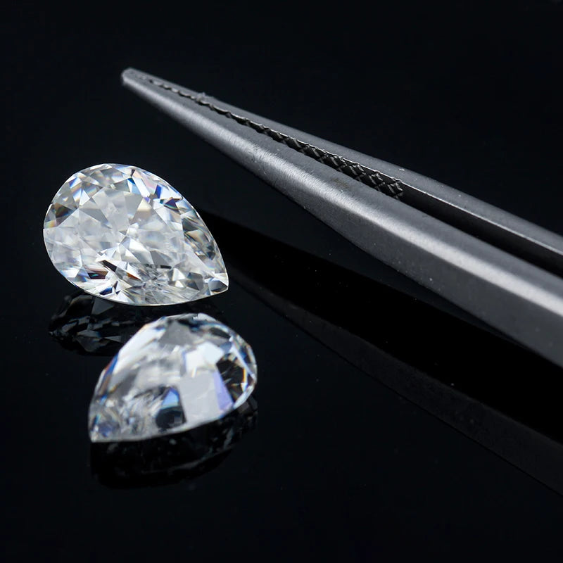 Starsgem 3X4mm-8x10mm Pear Cut  Moissanite Loose Stone Certificated Diamond Pear Shape Moissanite Stone for Jewelry