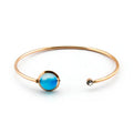 Wholesale Popular Stainless Steel Women Jewellery Changeable Colorful Natural Stone Crystal Bangle Bracelet