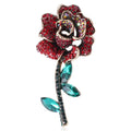 MM1509 Wholesale Fashion Rose Flower Brooch Women Rhinestone Brooch Jewelry