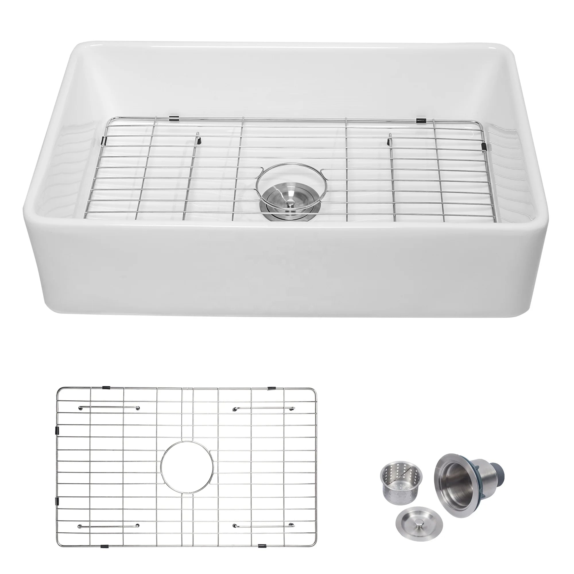 Fireclay Apron Front Farmhouse Kitchen Sinks Apron Front Single Bowl Farm Kitchen Sinks 33 Inch White Polished