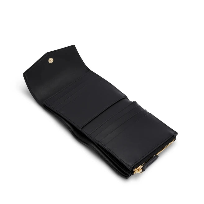 New Design Customized Logo Genuine Leather Envelope Compact Wallet Credit Card Holder Slim Card Wallet With Zipper for Women