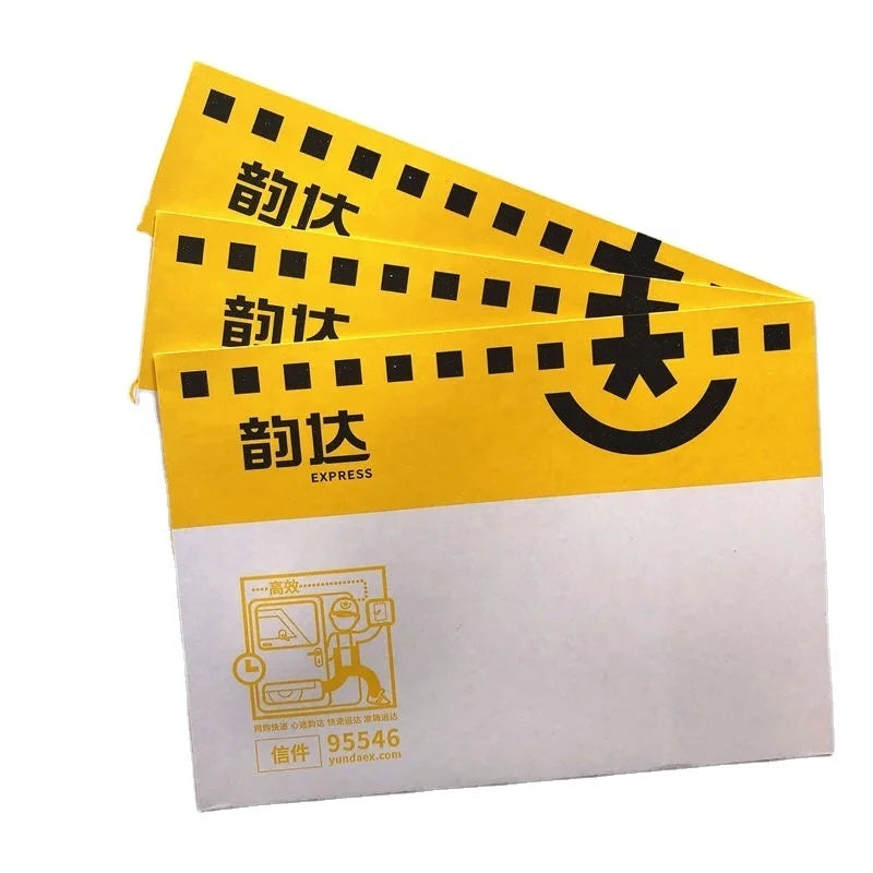 50pcs Recyclable Kraft Paper Stay Flat Self-Sealing Cardboard Printed Wedding Hard Mailer String Tie Envelope for Shoes Socks