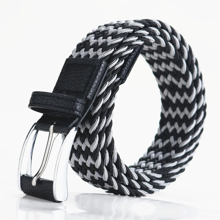 Wholesale Woven Belt Elastic Canvas Belt Versatile for Men and Women Perforation-Free Elastic Belt