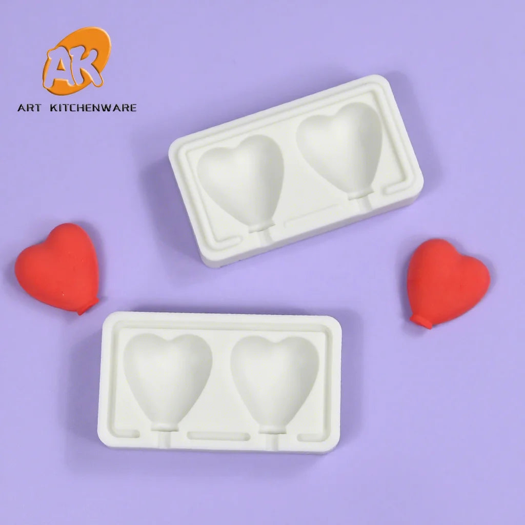 AK Heart 3D Lollipop Silicone Mold Fondant Cake pop Molds Cake Decorating Supplies Topper Decoration Hard Candy Chocolate Moulds