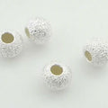 4mm Hole 1.5mm Sterling Silver Round Beads Sparkle Bead for Jewelry Making 925 Round
