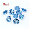 4.0-9.0mm Loose Gemstone Natural Topaz Stone Price Round Shape Faceted Cut swiss Blue Topaz