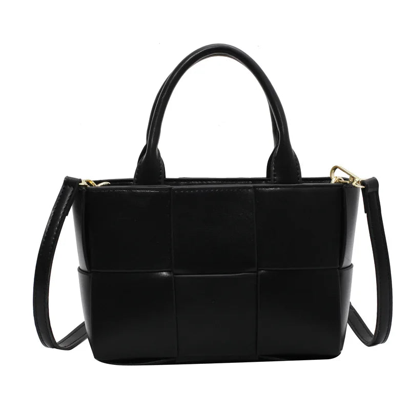 Hot Sale Designer Women Purses and Handbags Pu Woven Crossbody Bag Candy Color Cute Girls Small Tote Bag Purse