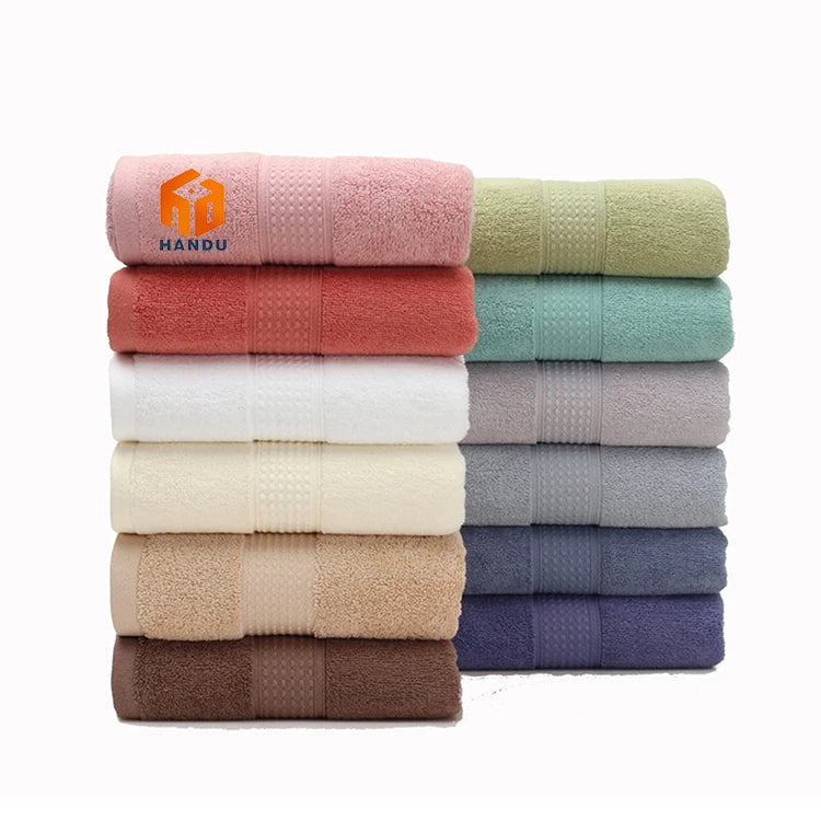 China Manufacturers Wholesale Luxury 100% Cotton Bath Towels Super Soft Pure Color Quick-Dry Good Quality Cheap Price-for Hotels