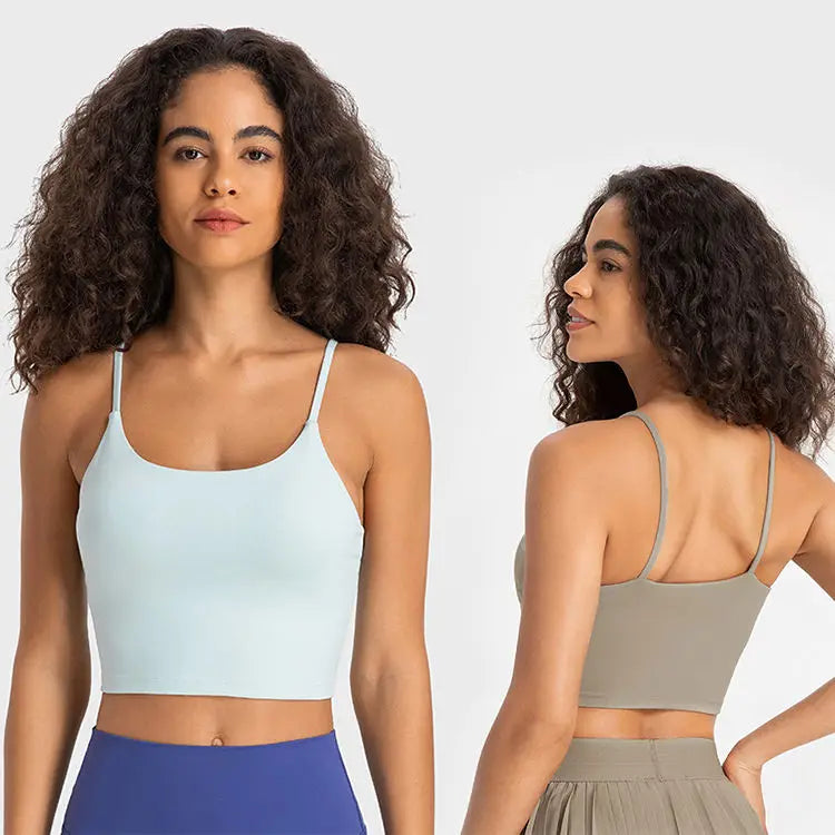 2024 New Colors for Women Vest Padded Sexy Thin Belt Beautiful Back tank Top Yoga Crop Tank Top