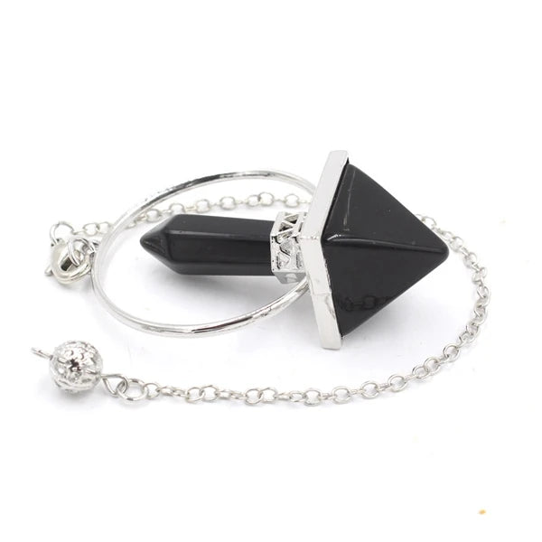 2026 BLACK OBSIDIAN  PENDULUM WITH CHAIN FOR HEALING BUY FROM CHINA GEMS