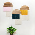 Retro Nordic Wood Cotton Rope Tassel Tapestry Wall Boho Decor Macrame
