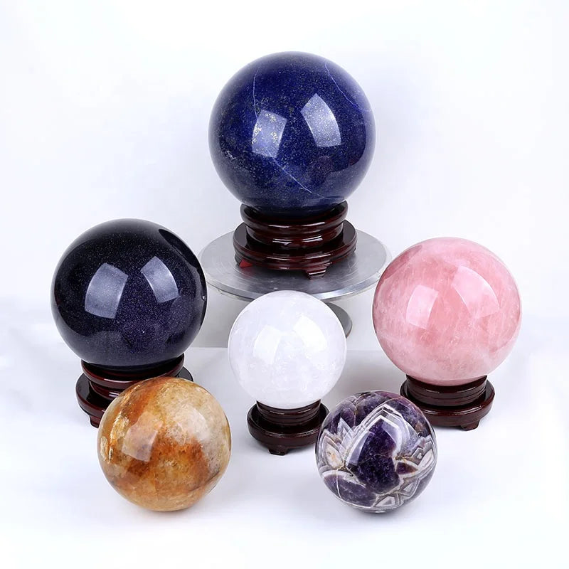 Big Size Natural Healing Pink Rose Quartz Amethyst Ball Large Quartz Crystal Sphere Ball for Fengshui Home Decoration