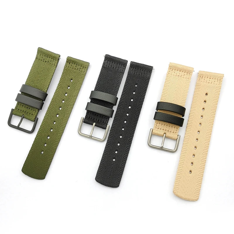 Luxury 24mm Soft Fabric Canvas Nylon Watch Band with Pin Buckle for Smartwatch