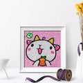 Cow Diamond Painting Kits for Kids With Framed DIY 5D Diamond Painting Cartoon Gifts for Children DIY Decorative Painting