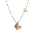 2023 New Trend Fashion Gold Plated Stainless Steel Two Butterfly Clavicle Short Necklace Chain