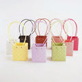 Macaron Square Waterproof Paper Bag Lozenge Pattern a Piece of Clay Hand-Held Flower Box Kraft Paper Bag