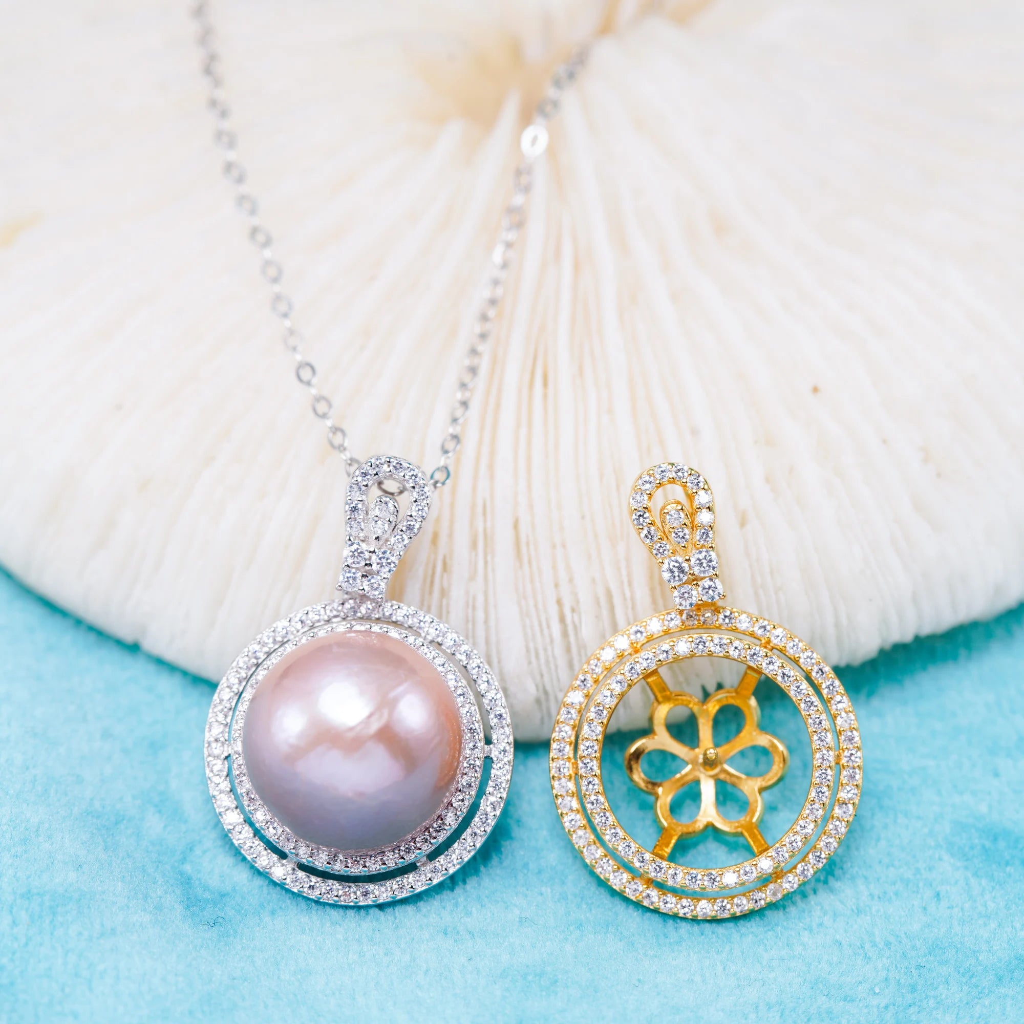 Pe011103  DIY 9-12mm Natural Freshwater Pearl Pendant Accessory 925 Sterling Silver Engagement Jewelry Necklace for Women