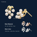 Nice Designed Grape Shaped Pearl Earring Studs Multi Pearls 14K Solid Gold Fruit Earrings Gold Jewelry Earring Girls