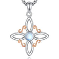 Merryshine Moonstone Magic Knot Baphomet Witch Pagan Good Luck Irish Wiccan Symbol Witches Knot Pendant Necklace