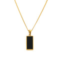 Fenny 18K Gold Plated Fashion Simple Black Square Pendant Necklace Designer for Women Stainless Steel Jewelry Wholesale