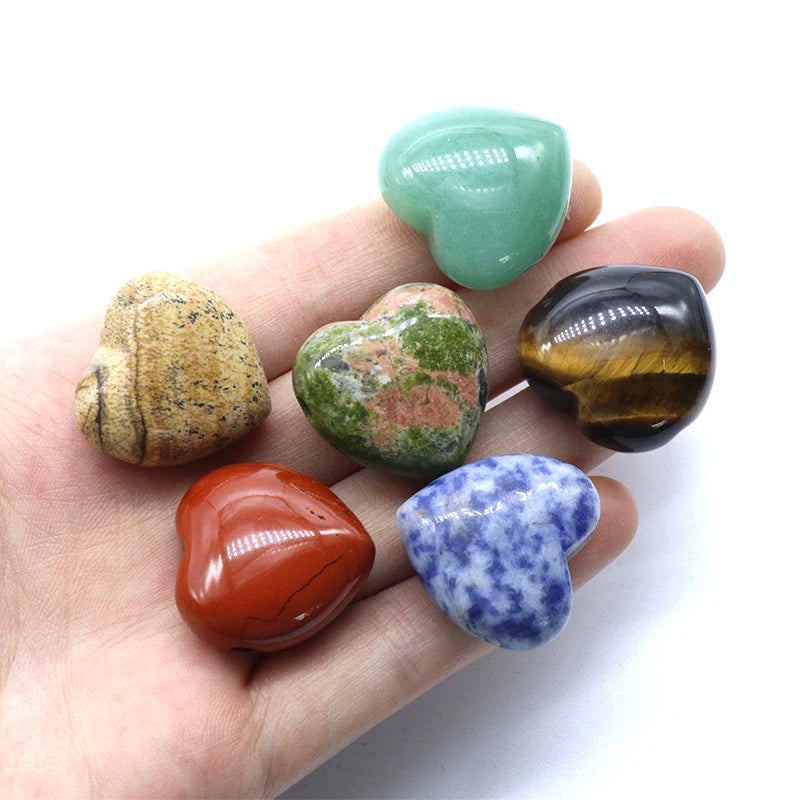 2.5cm Natural Crystal Rough Gift Love Puffy Heart Shaped Stone Love Crystal Gemstone Wedding Gifts for Guests