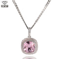 2022 New Arrival Fashion Personalized Necklace Gold Silver Plated Pink Zircon Jewelry Pendant Necklace for Women