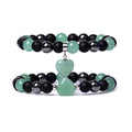 Wholesale New Love Jewelry Crystal Natural Stone Beads Heart Shape Stone Pendant Couple Bracelet for Women Men