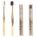 Hot Sale Luxury Soft Custom Logo Hotel Home Travel Gold Silver Color Adult Ultrasoft PBT Bristle Plastic Reusable Toothbrush