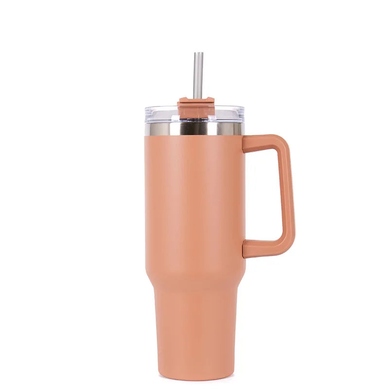 Tumbler with Handle and Straw Lid for Men and Women Insulated Cup Reusable Stainless Steel Water Bottle