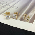 Ruyi Asscher Cut Lab Diamond Earrings for Women 14k Gold Daily Wear Latest Design Wholesale Price