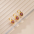 S925 Sterling Silver Inlaid Red Zircon Heart Pendant Charms W/ Loop for DIY Necklace Bracelet Earrings Permanent Jewelry Making