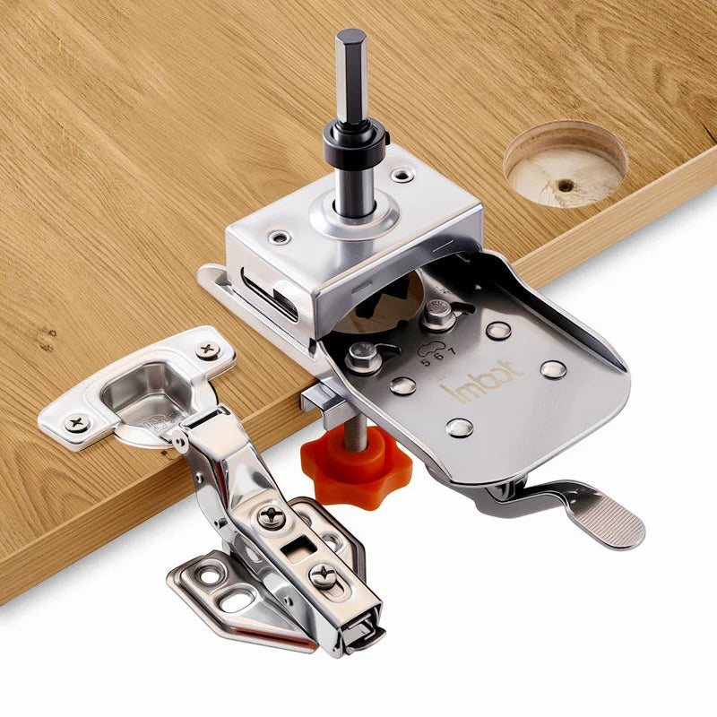 Imbot 35mm Concealed Hinge Jig Kit Woodworking Hinge Jig Drill Punch Locator Router Tools for Cabinet Installation