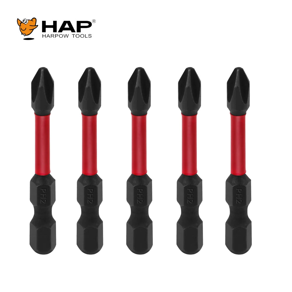 5-PACK Hardware Tool Phillips 1/4" Hex Shank S2 Screwdriver PH2 50MM Impact Screwdriver Bit Drill Bit for Electric Screwdriver