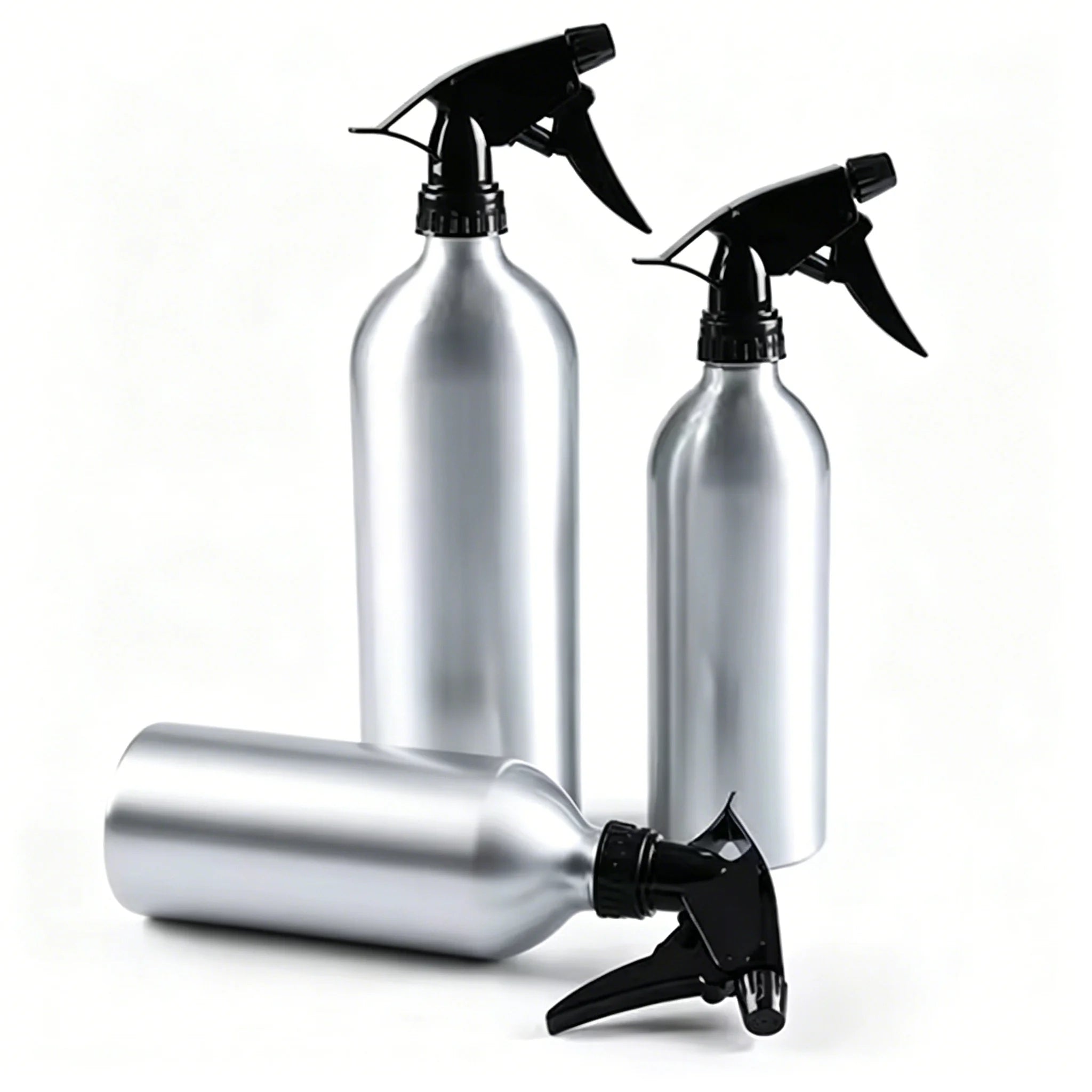 Silver Custom Size Empty Spray Aluminum Bottle With Trigger Sprayer for Cosmetic