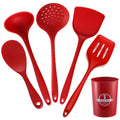 Manjia Non-Stick Kitchen Accessories Cookware Set Wholesale 6pcs Kitchen Utensils Silicone Kitchen Utensil Set Cooking Tool