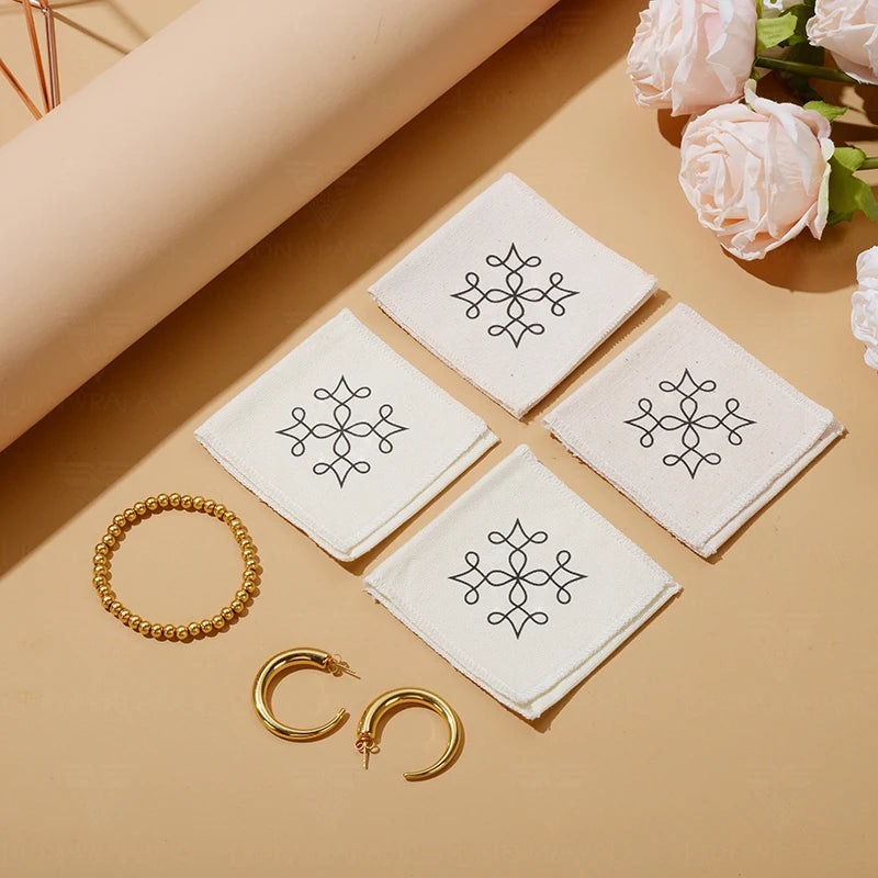 Lionwrapack Customizable Cotton Bracelet Flap Bags Jewelry Pouches for Organizing Rings Necklaces Earrings & Glasses