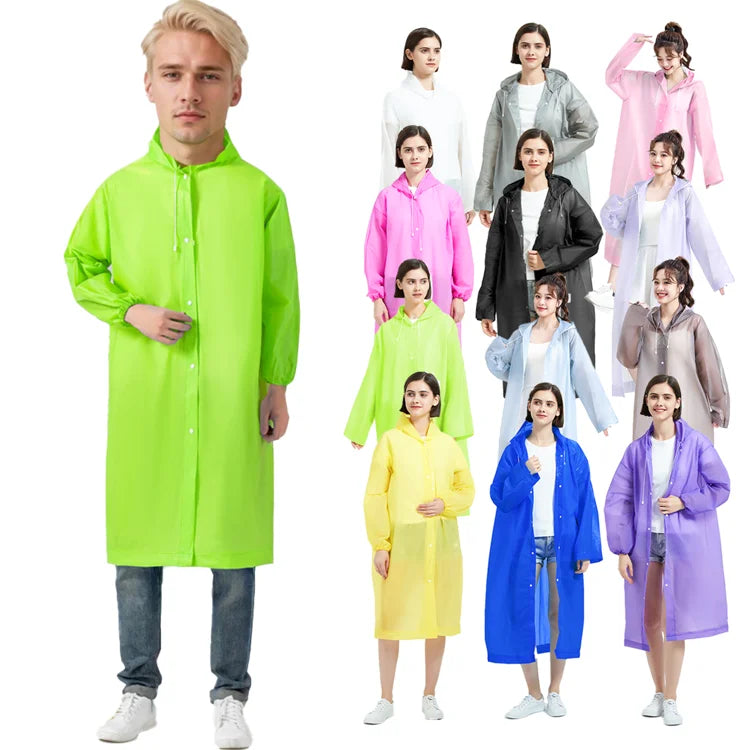 Anti-Fog Clear Raincoat for Heavy Rainstorms EVA Material with Hood Customized Sizes for Adults