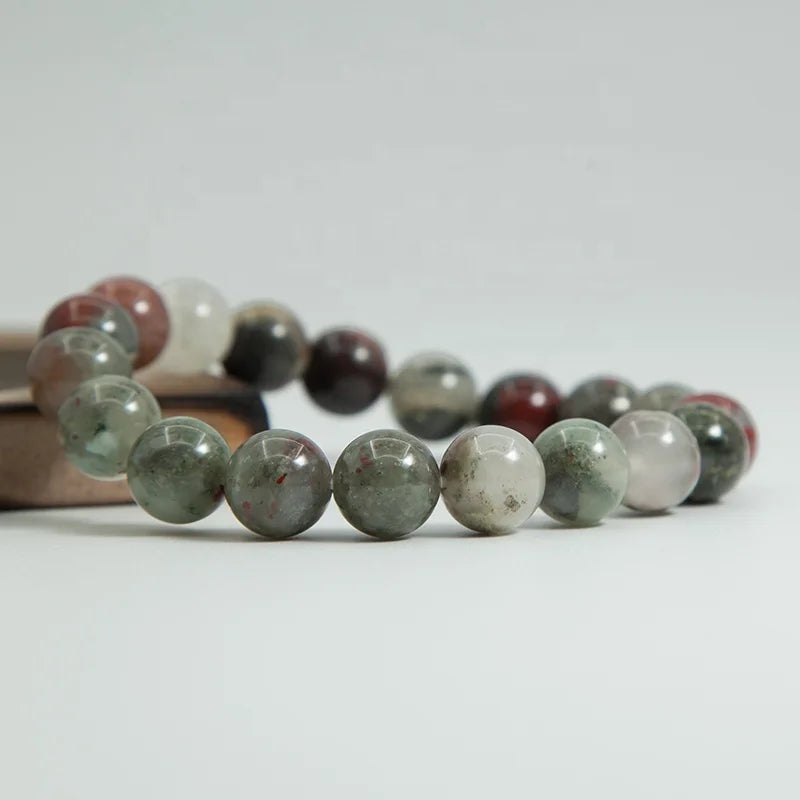 8mm Natural Semi-Precious African Bloodstone Stretch Fashion Bracelet Healing Stones Unisex  Gemstone Jewelry Beads Bracelets