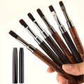 New Sandalwood 1PC Acrylic Nail Brush Pen Powder Manicure Round Wood Handle Gel Builder Brushes Set