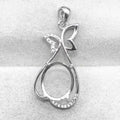 Sterling Silver 12*14mm Semi Mount Pendant Empty Frame Blank Support Setting S925 Base Holder Without Center Stone for DIY Inlay